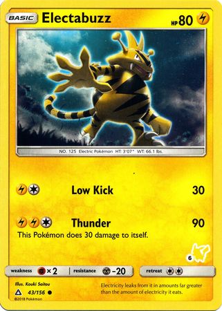 Electabuzz (43/156) (Pikachu Stamp #6) [Battle Academy 2020] | GnG Games