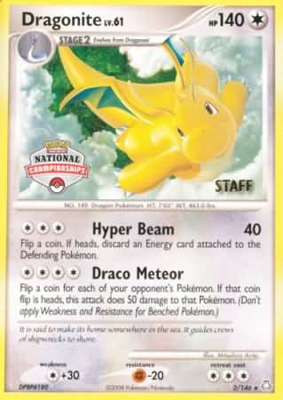 Dragonite (2/146) (National Championship Staff) [Diamond & Pearl: Legends Awakened] | GnG Games