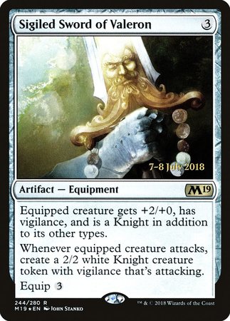 Sigiled Sword of Valeron [Core Set 2019 Promos] | GnG Games