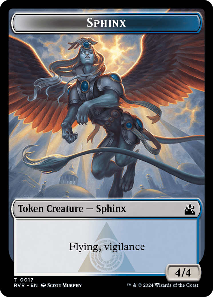 Spirit (0018) // Sphinx Double-Sided Token [Ravnica Remastered Tokens] | GnG Games