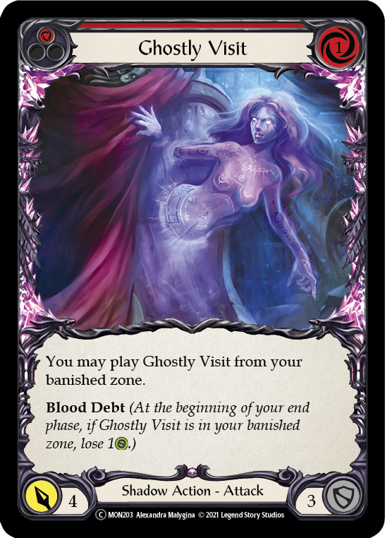 Ghostly Visit (Red) (Rainbow Foil) [U-MON203-RF] Unlimited Edition Rainbow Foil | GnG Games