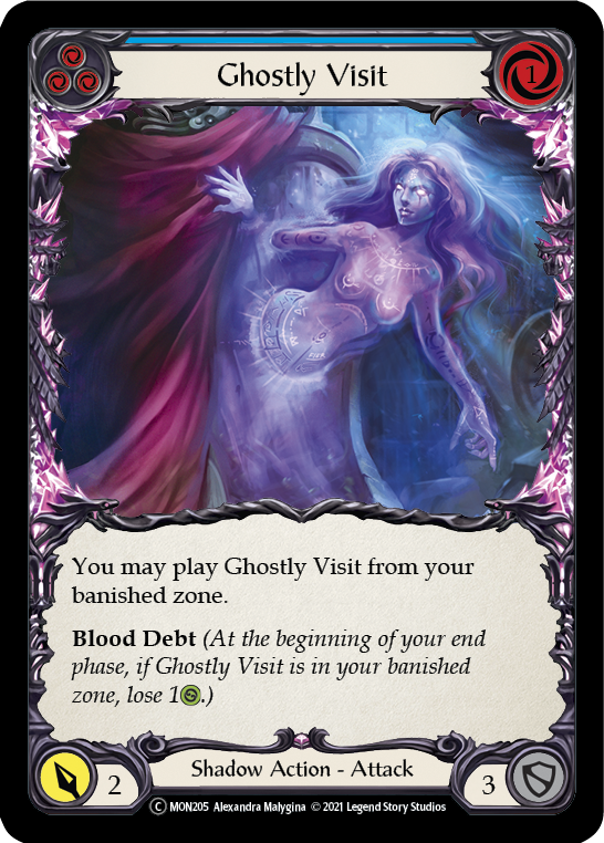 Ghostly Visit (Blue) (Rainbow Foil) [U-MON205-RF] Unlimited Edition Rainbow Foil | GnG Games