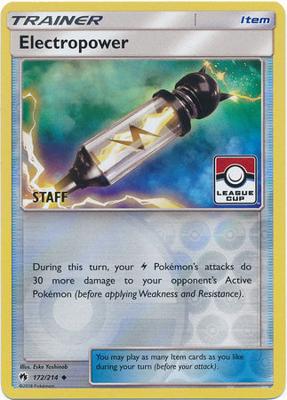 Electropower (172/214) (League Promo Staff) [Sun & Moon: Lost Thunder] | GnG Games