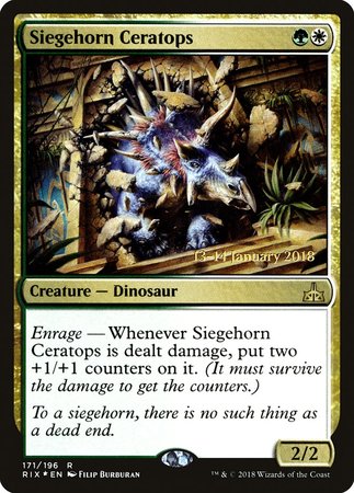 Siegehorn Ceratops [Rivals of Ixalan Promos] | GnG Games