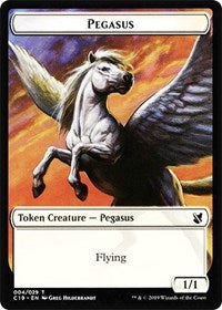 Pegasus // Human Double-sided Token [Commander 2019 Tokens] | GnG Games