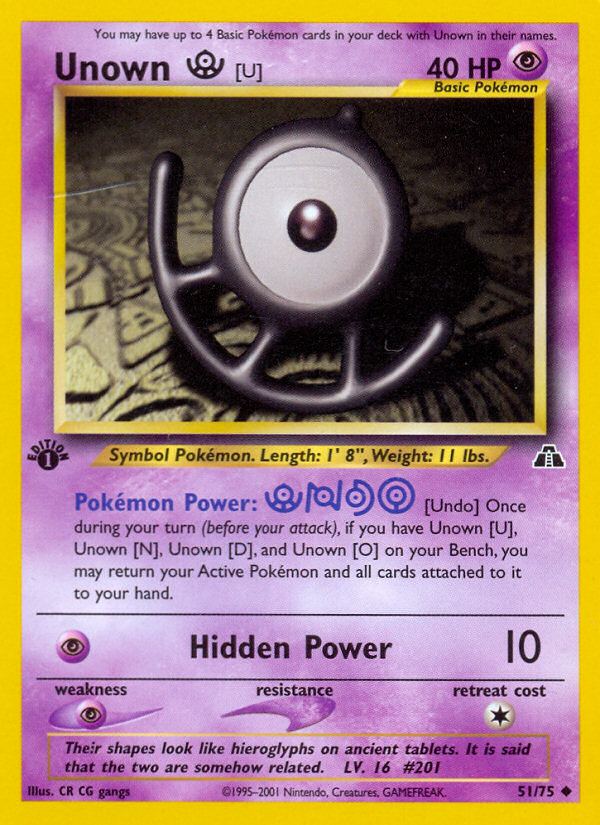 Unown [U] (51/75) [Neo Discovery 1st Edition] | GnG Games