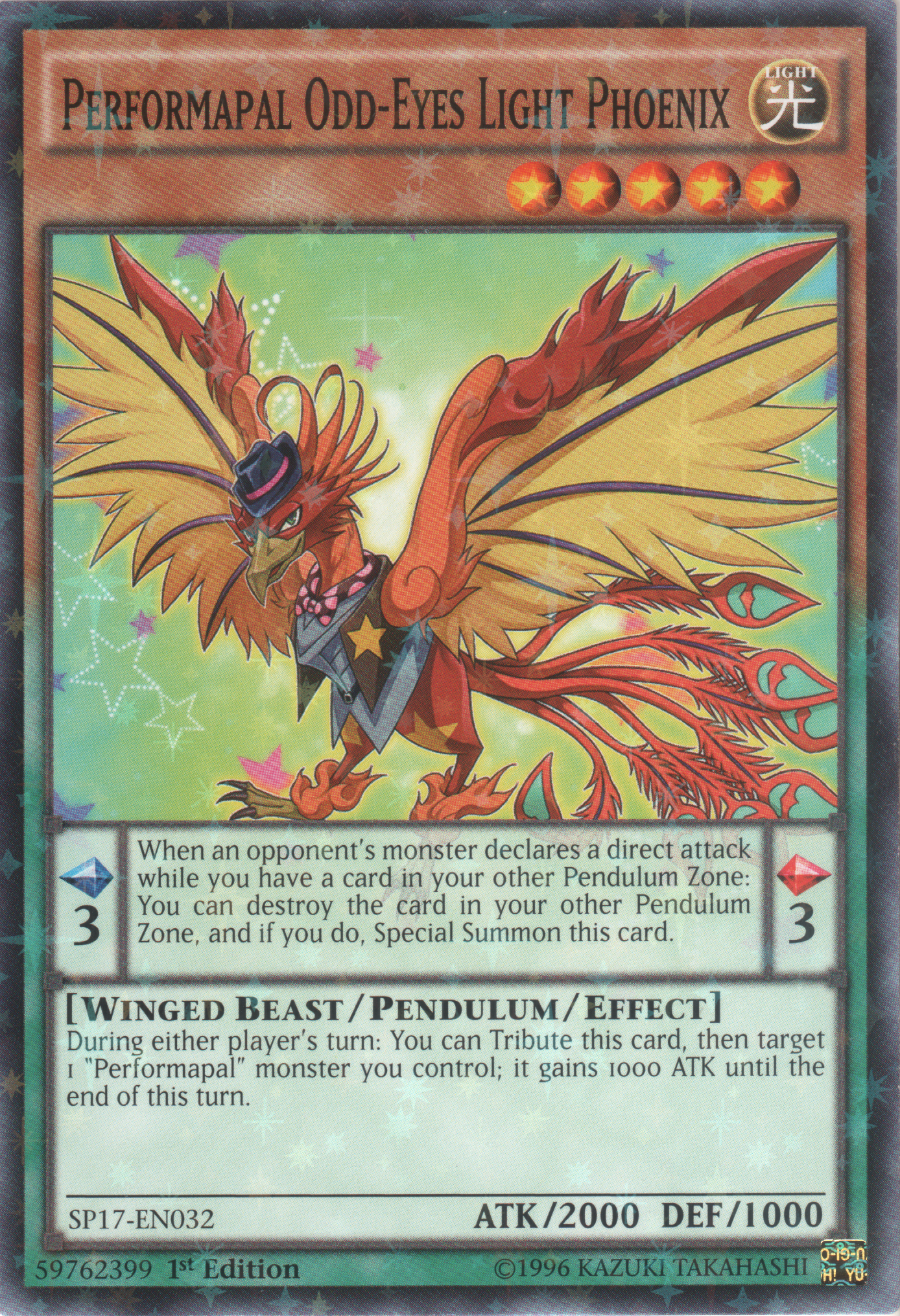 Performapal Odd-Eyes Light Phoenix (Starfoil) [SP17-EN032] Starfoil Rare | GnG Games