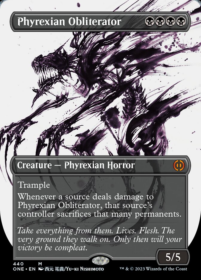 Phyrexian Obliterator (Borderless Ichor Step-and-Compleat Foil) [Phyrexia: All Will Be One] | GnG Games