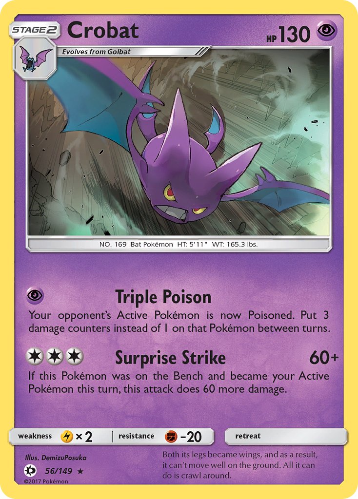 Crobat (56/149) (Prerelease Kit Exclusive) (Theme Deck Exclusive) [Sun & Moon: Base Set] | GnG Games