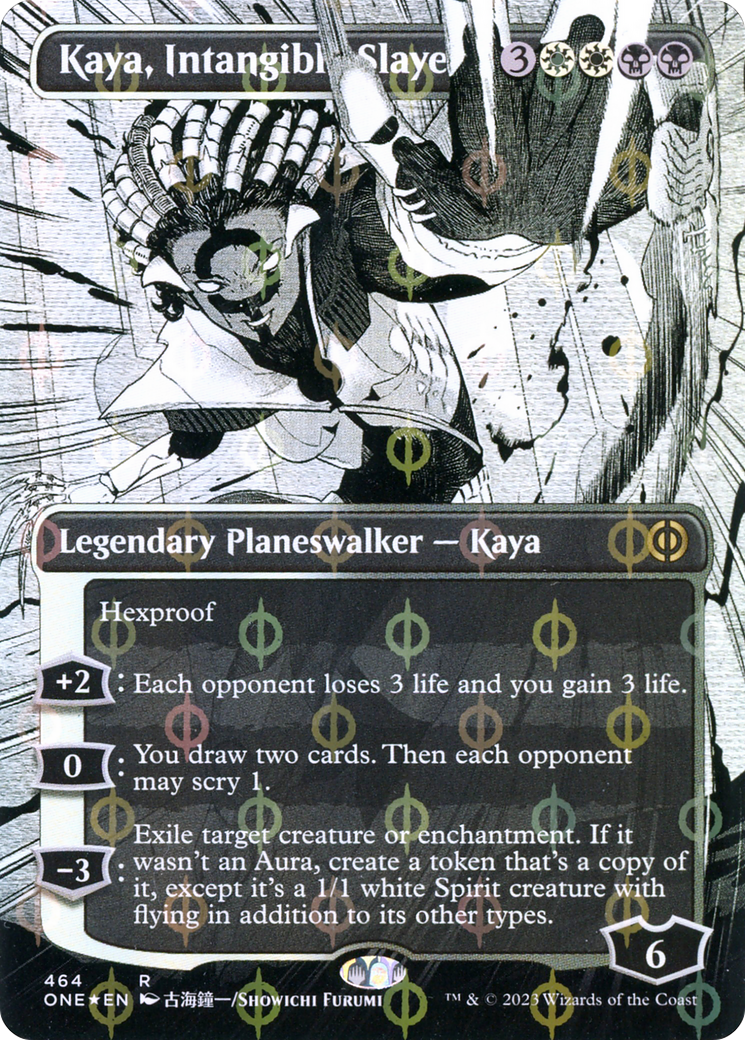 Kaya, Intangible Slayer (Borderless Manga Step-and-Compleat Foil) [Phyrexia: All Will Be One] | GnG Games