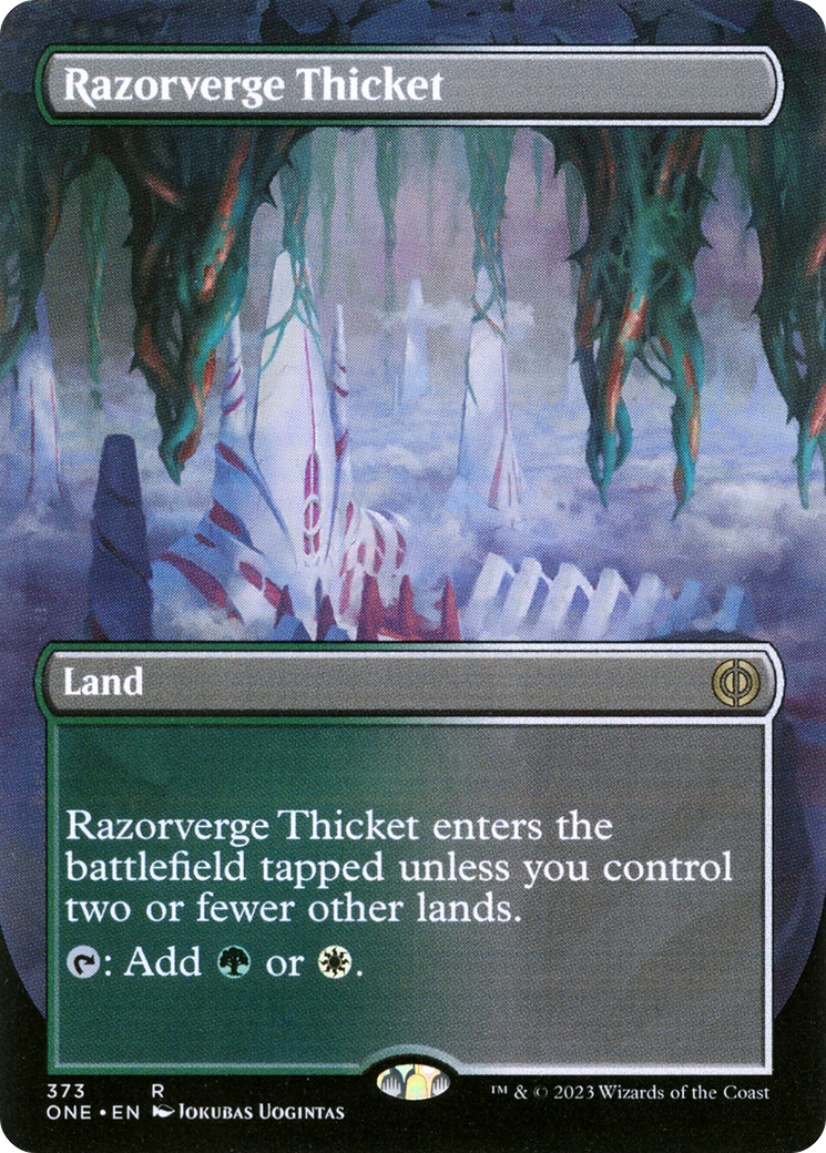 Razorverge Thicket (Borderless Alternate Art) [Phyrexia: All Will Be One] | GnG Games