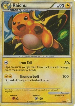 Raichu (30/30) [HeartGold & SoulSilver: Trainer Kit - Raichu] | GnG Games