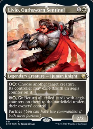 Livio, Oathsworn Sentinel (Foil Etched) [Commander Legends] | GnG Games