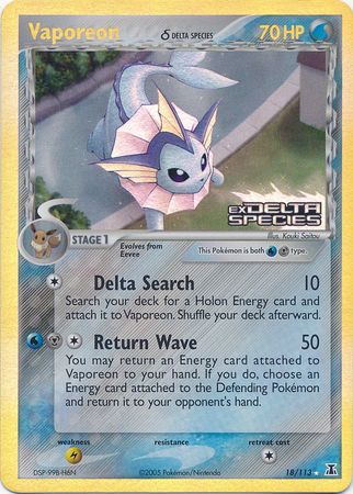 Vaporeon (18/113) (Delta Species) (Stamped) [EX: Delta Species] | GnG Games