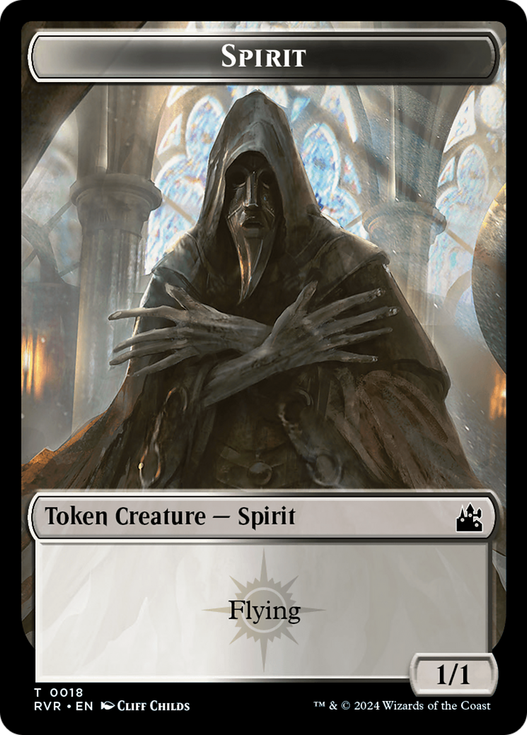 Spirit (0018) // Dragon Double-Sided Token [Ravnica Remastered Tokens] | GnG Games