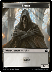 Spirit (0018) // Dragon Double-Sided Token [Ravnica Remastered Tokens] | GnG Games