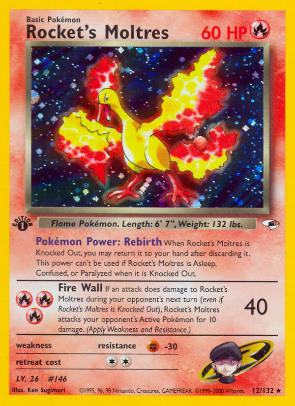 Rocket's Moltres (12/132) [Gym Heroes 1st Edition] | GnG Games