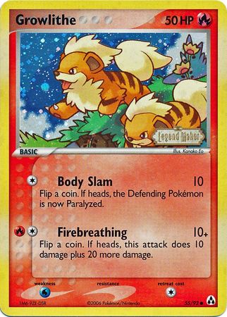 Growlithe (55/92) (Stamped) [EX: Legend Maker] | GnG Games