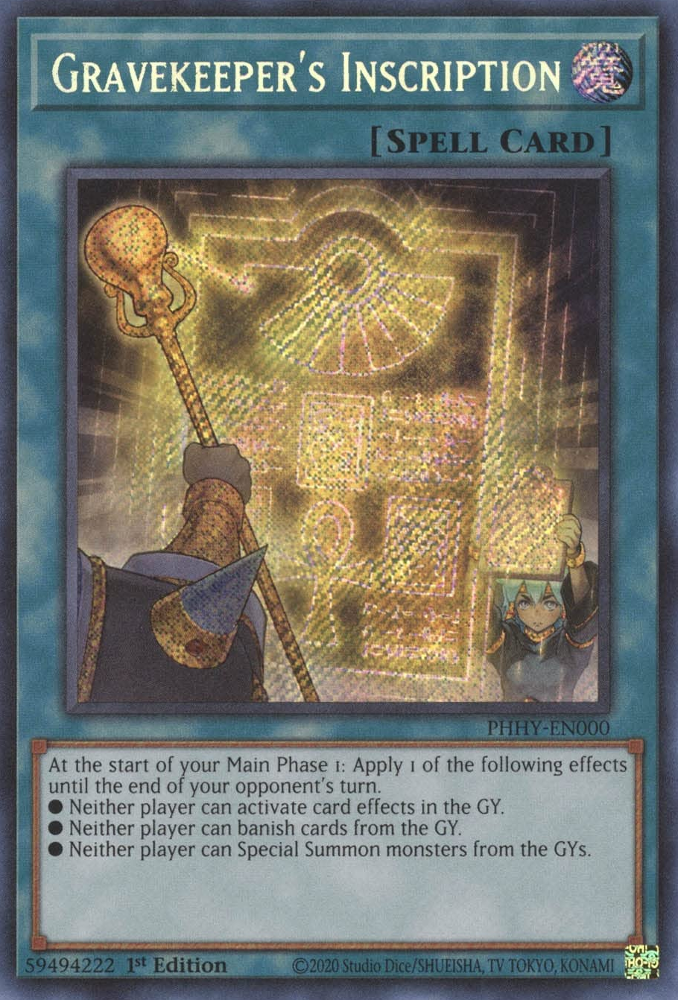 Gravekeeper's Inscription [PHHY-EN000] Secret Rare | GnG Games