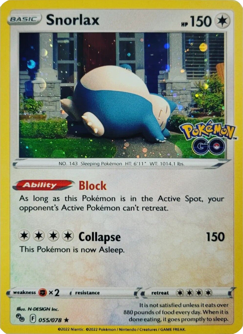Snorlax (055/078) (Cosmos Holo) [Pokémon GO] | GnG Games