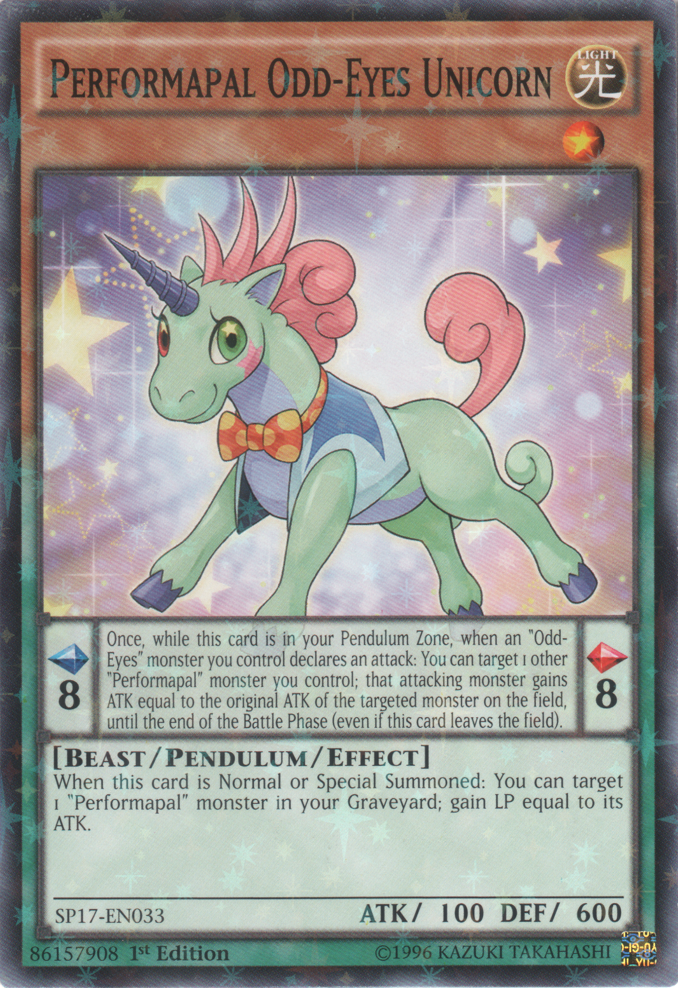 Performapal Odd-Eyes Unicorn (Starfoil) [SP17-EN033] Starfoil Rare | GnG Games