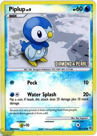 Piplup (93/130) [Burger King Promos: 2008 Collection] | GnG Games