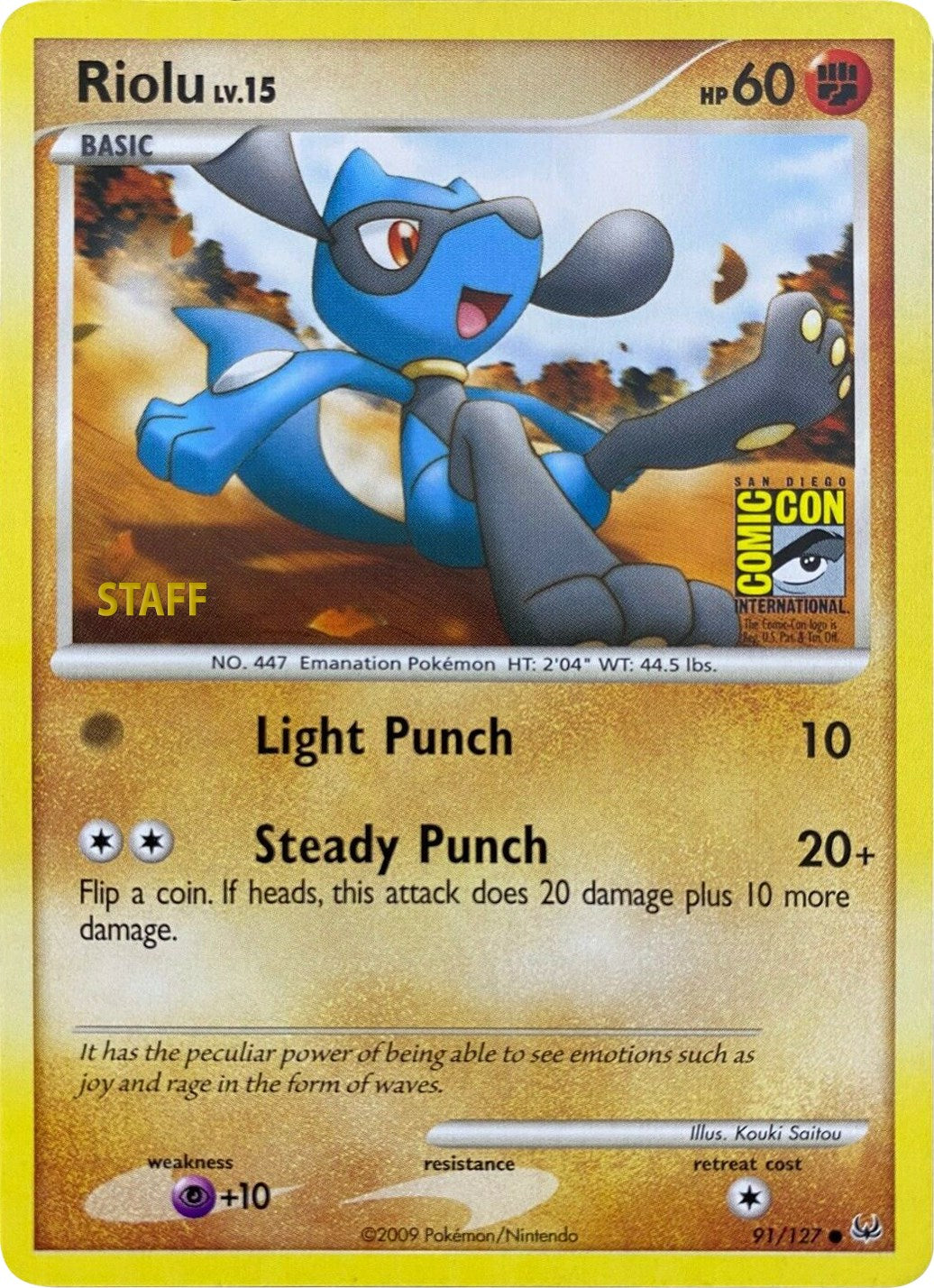 Riolu (91/127) (SDCC 2009) (Staff) [Platinum: Base Set] | GnG Games