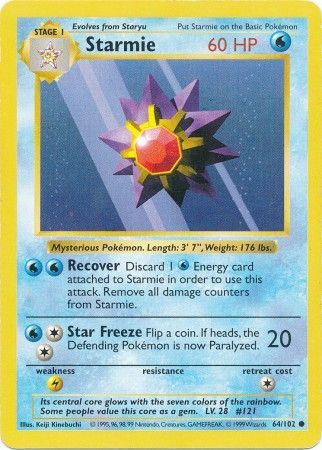 Starmie (64/102) [Base Set Shadowless Unlimited] | GnG Games