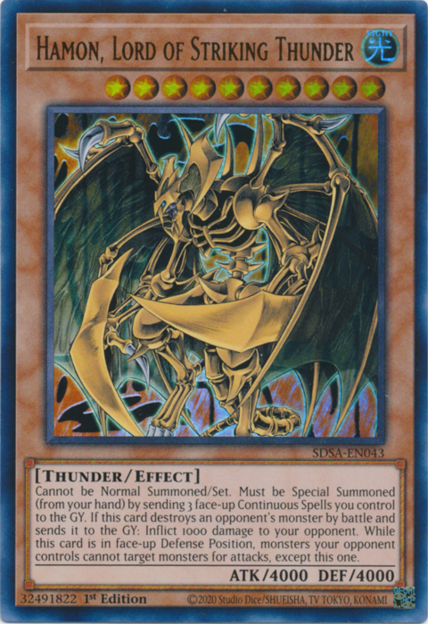 Hamon, Lord of Striking Thunder [SDSA-EN043] Ultra Rare | GnG Games