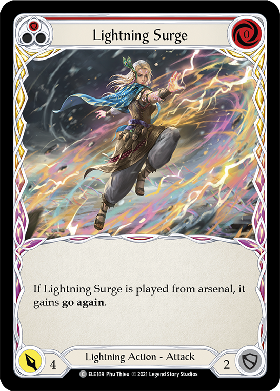 Lightning Surge (Red) [ELE189] (Tales of Aria)  1st Edition Rainbow Foil | GnG Games