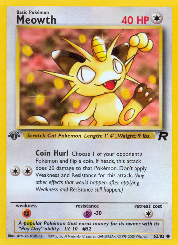 Meowth (62/82) [Team Rocket 1st Edition] | GnG Games