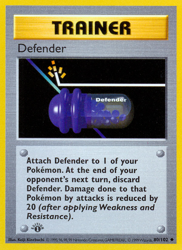 Defender (80/102) (Shadowless) [Base Set 1st Edition] | GnG Games