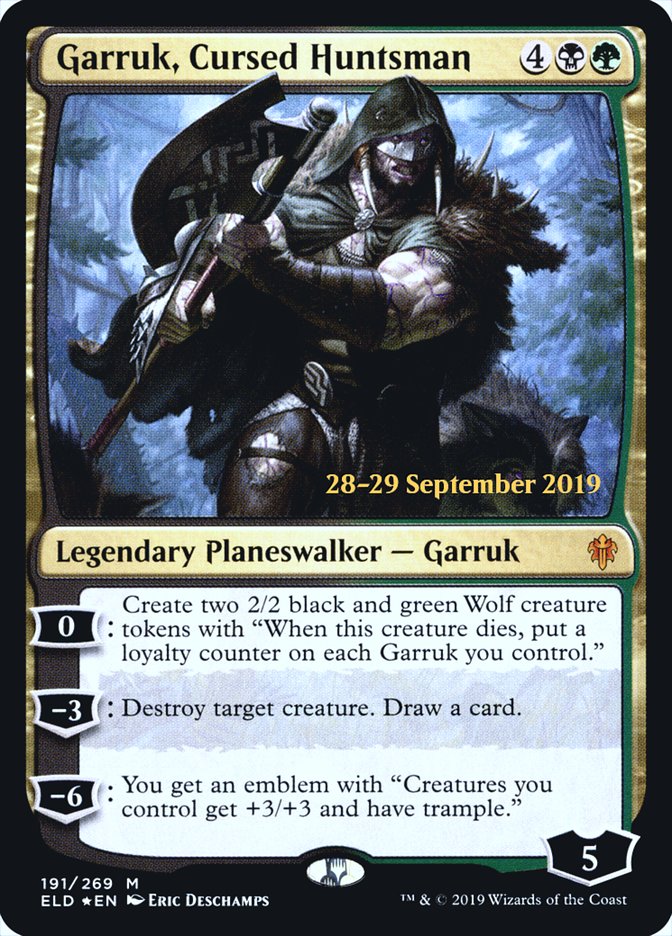 Garruk, Cursed Huntsman  [Throne of Eldraine Prerelease Promos] | GnG Games