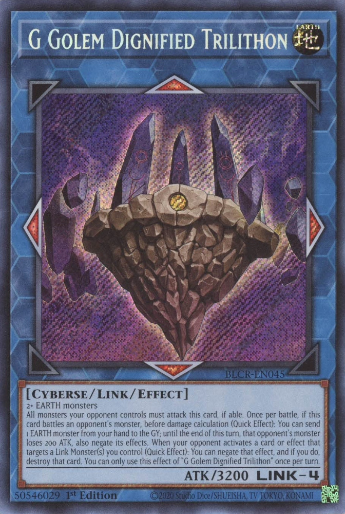 G Golem Dignified Trilithon [BLCR-EN045] Secret Rare | GnG Games