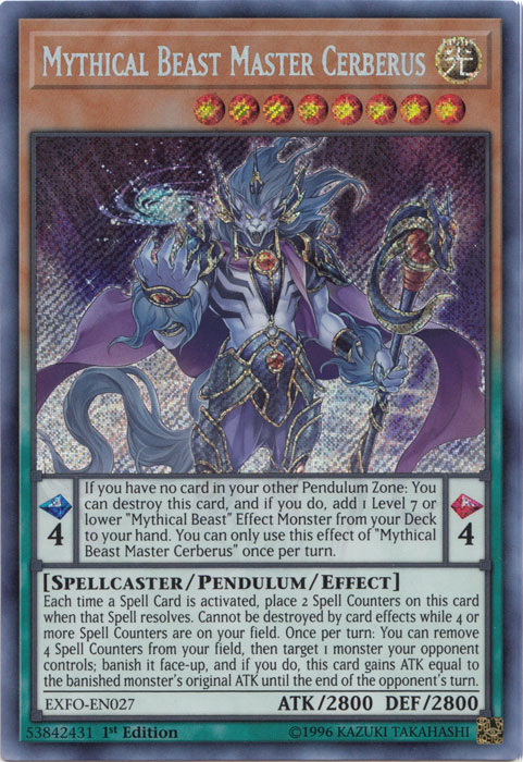 Mythical Beast Master Cerberus [EXFO-EN027] Secret Rare | GnG Games