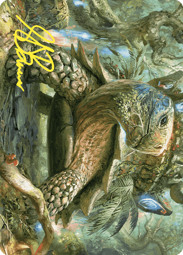 Blossoming Tortoise Art Card (Gold-Stamped Signature) [Wilds of Eldraine Art Series] | GnG Games