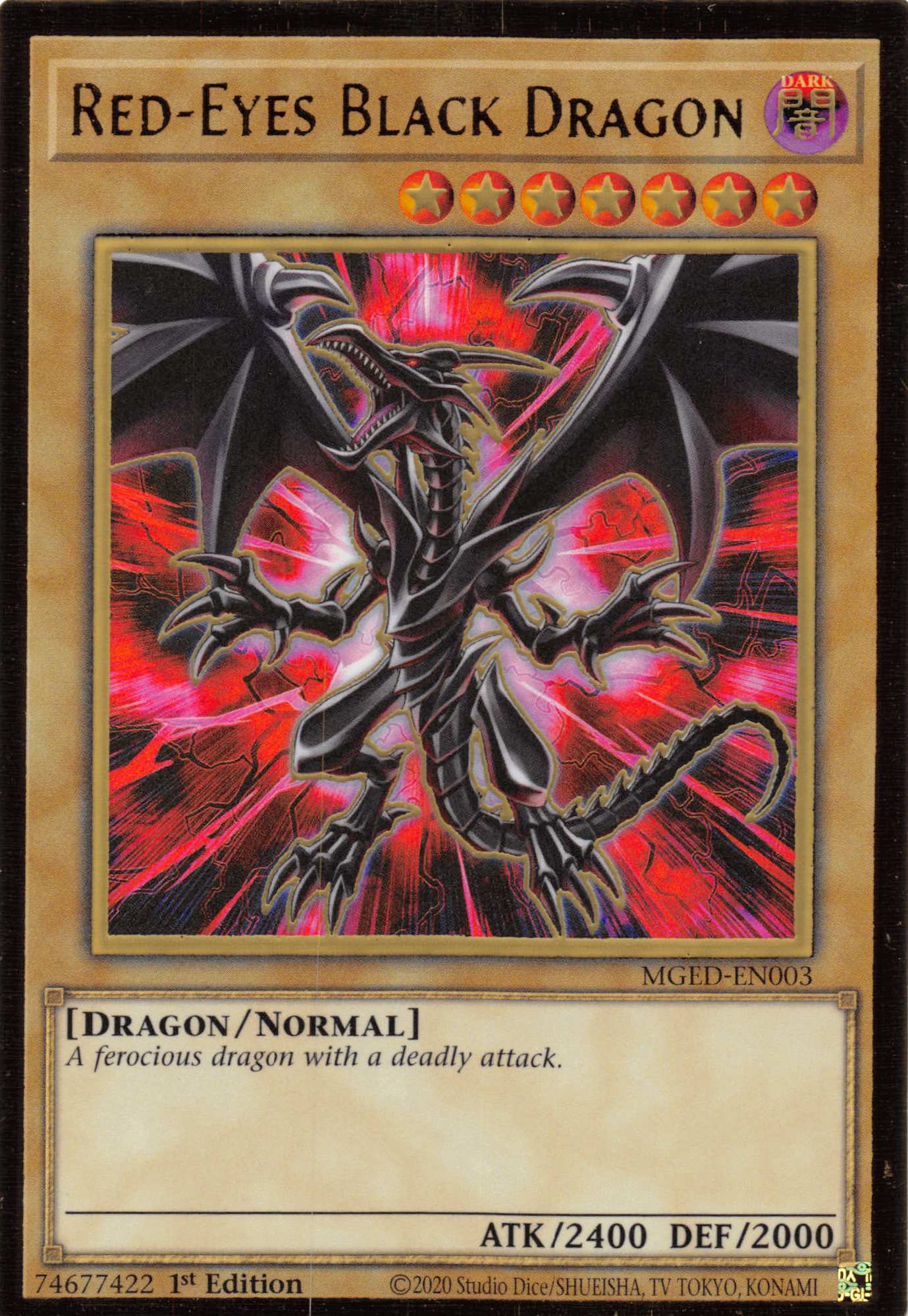 Red-Eyes Black Dragon (Alternate Art) [MGED-EN003] Gold Rare | GnG Games