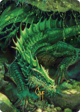 Lurking Green Dragon Art Card (Gold-Stamped Signature) [Commander Legends: Battle for Baldur's Gate Art Series] | GnG Games