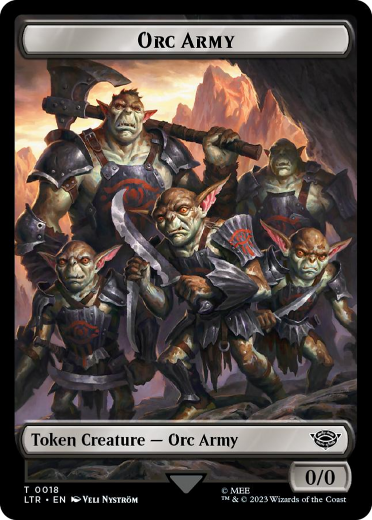 Orc Army (0018) // Food (0023) Double-Sided Token (Surge Foil) [The Lord of the Rings: Tales of Middle-Earth Tokens] | GnG Games