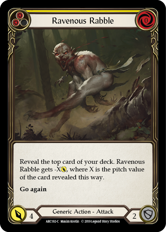 Ravenous Rabble (Yellow) [ARC192-C] 1st Edition Rainbow Foil | GnG Games