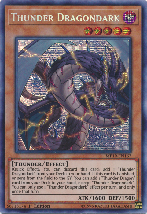 Thunder Dragondark [MP19-EN167] Prismatic Secret Rare | GnG Games