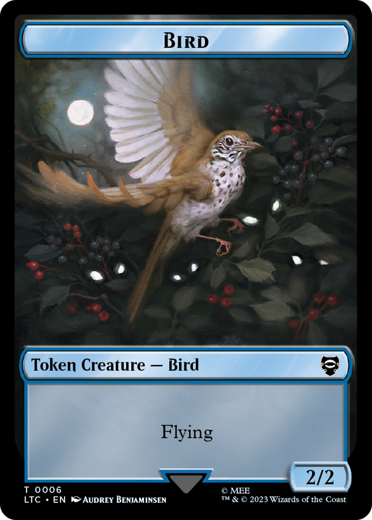 Elf Warrior // Bird Double Sided Token [The Lord of the Rings: Tales of Middle-Earth Commander Tokens] | GnG Games