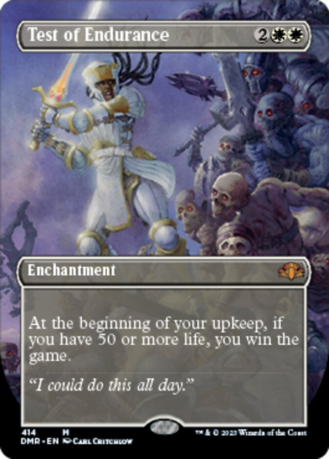 Test of Endurance (Borderless Alternate Art) [Dominaria Remastered] | GnG Games