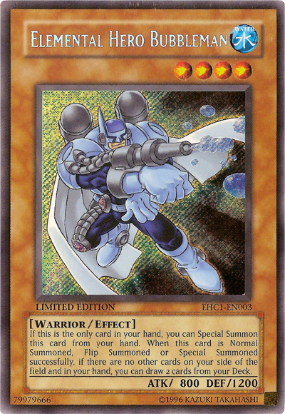 Elemental HERO Bubbleman [EHC1-EN003] Secret Rare | GnG Games