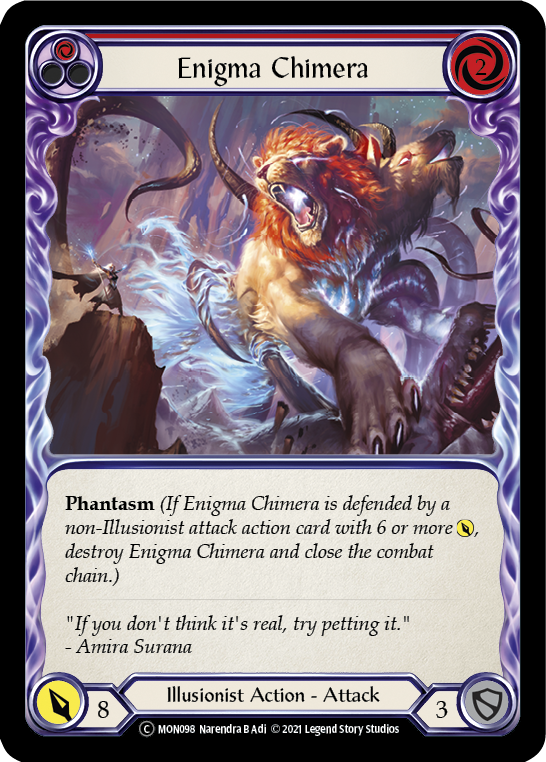 Enigma Chimera (Red) (Rainbow Foil) [U-MON098-RF] Unlimited Edition Rainbow Foil | GnG Games