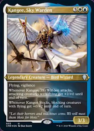 Kangee, Sky Warden (Foil Etched) [Commander Legends] | GnG Games