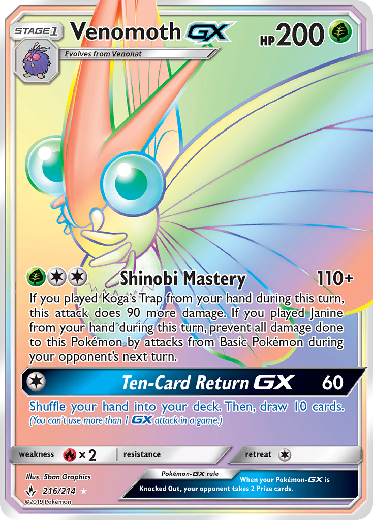 Venomoth GX (216/214) [Sun & Moon: Unbroken Bonds] | GnG Games