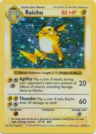 Raichu (14/102) [Base Set Shadowless Unlimited] | GnG Games