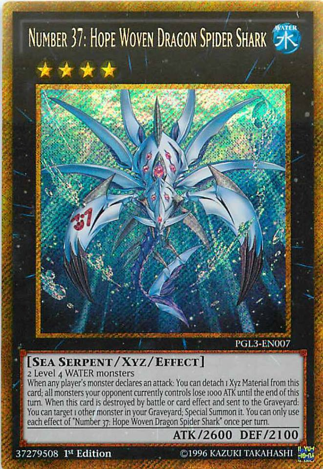 Number 37: Hope Woven Dragon Spider Shark [PGL3-EN007] Gold Secret Rare | GnG Games