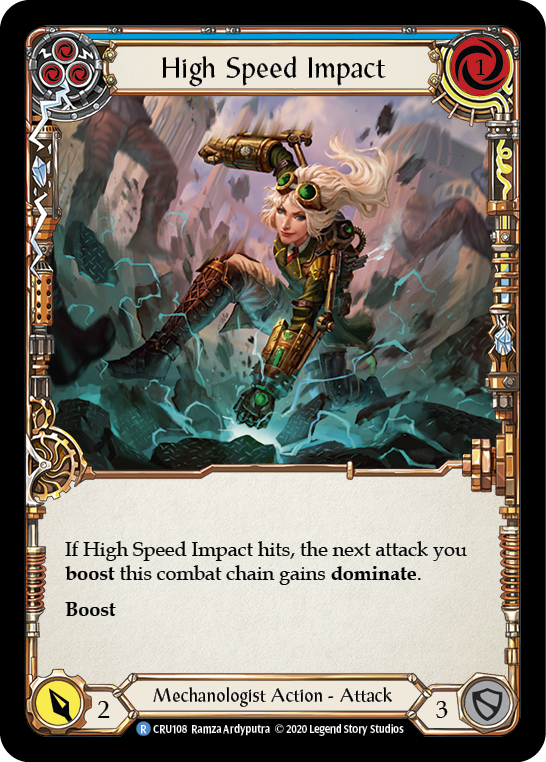 High Speed Impact (Blue) [CRU108] 1st Edition Rainbow Foil | GnG Games